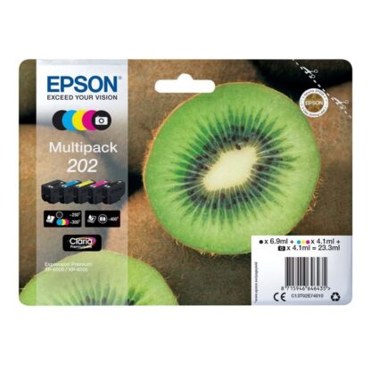 Rabat! - Original Epson 202 5 farver PBK-BK-C-M-Y blækpatron 23,3 ml C13T02E74010