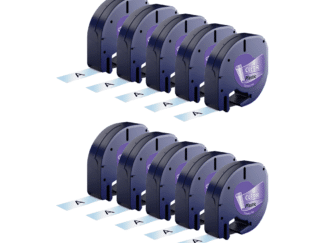 Rabat! - 10 stk Kompatibel Dymo 12267 sort på klar plastiktape 12 mm x 4 m - S0721530
