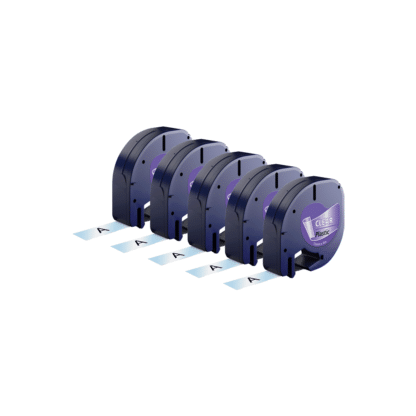 Rabat! - 5 stk Kompatibel Dymo 12267 sort på klar plastiktape 12 mm x 4 m - S0721530
