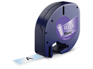 Kompatibel Dymo 12267 sort på klar plastiktape 4m S0721530