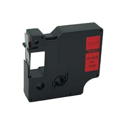 Kompatibel Dymo D1 standardtape sort på rød tape 7m S0720720