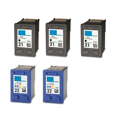 Rabat! - Kompatibel HP 21XL / 22XL - 3 x Sort 2 x Farve - 90 ml - 2-21XL