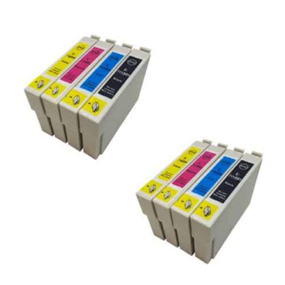 Rabat! - Kompatibel Epson T0711-T0714 - 2 x 4 farver BK-C-M-Y - 96 ml - 2-T0711